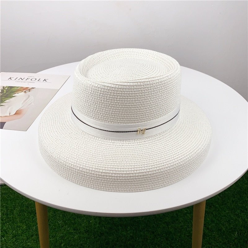 Natural beige boho summer hat