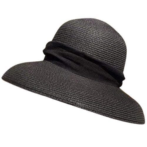 Natural beige boho wide-brim hat