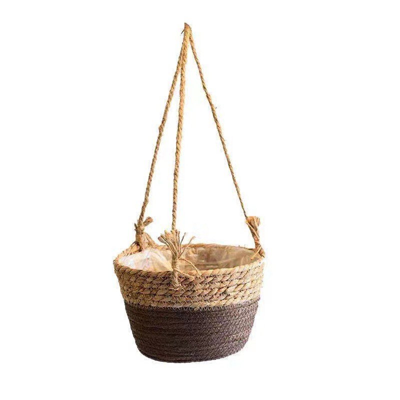 Natural jute macrame pot holder