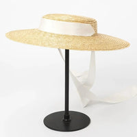Natural straw bohemian beach hat