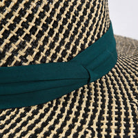 Natural straw bohemian boater hat