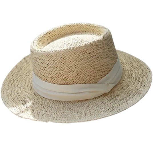 Natural straw bohemian summer boater