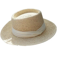 Natural straw bohemian summer boater