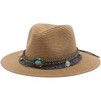 Natural tan bohemian fedora hat