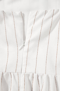 Natural tone striped maxi outfit