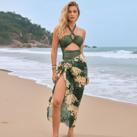 One piece swimwear tropical look