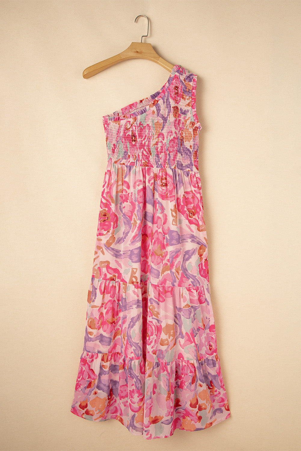 One shoulder cotton boho maxi