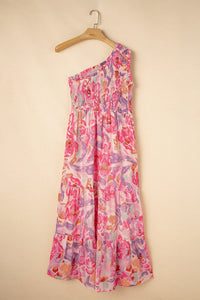 One shoulder cotton boho maxi