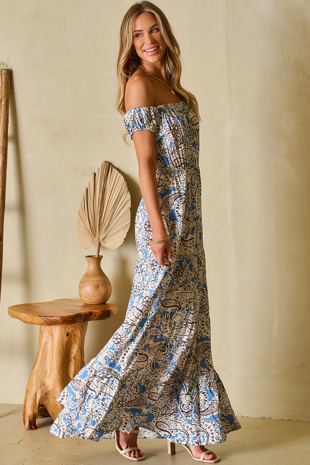 Paisley boho maxi side view