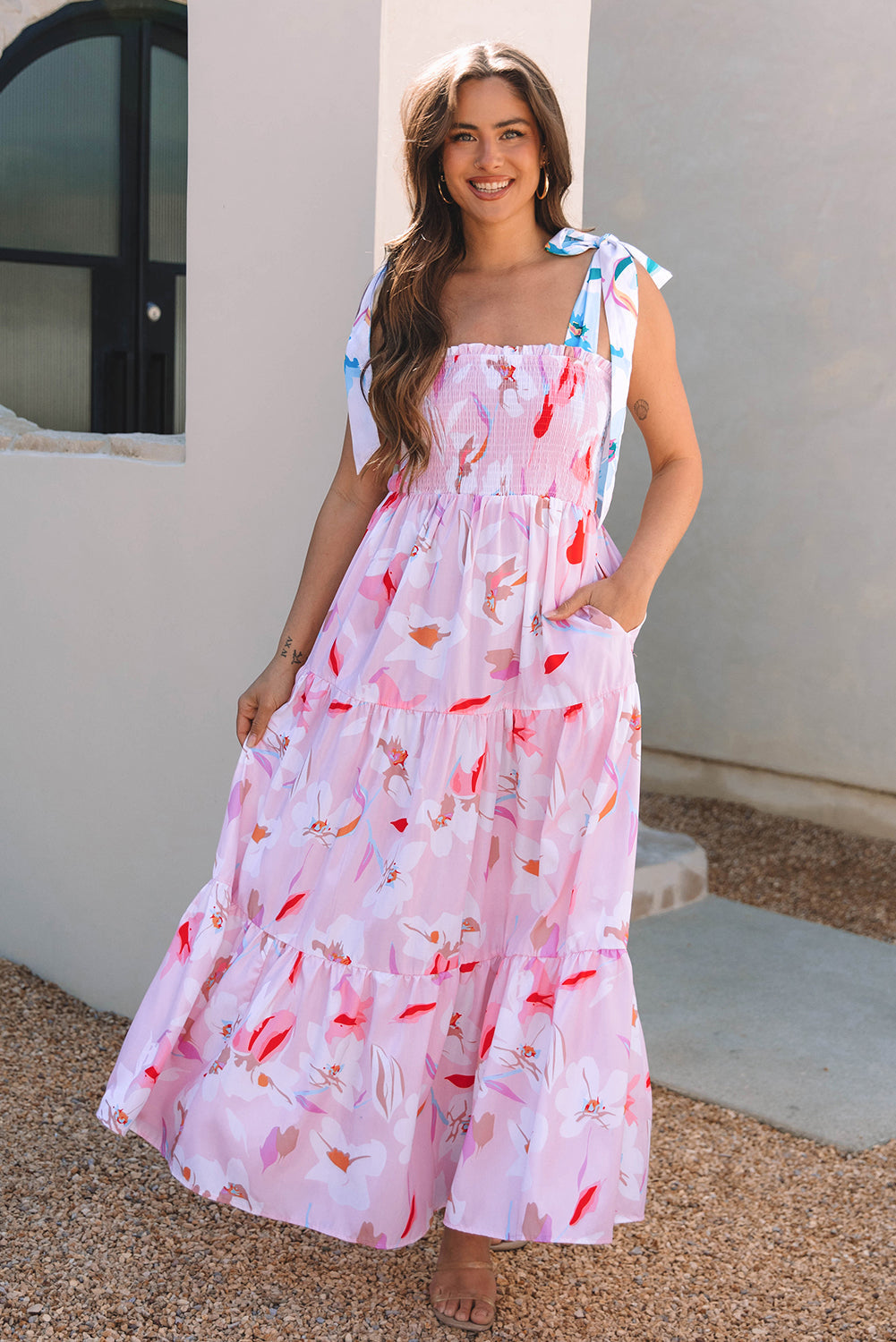Pink Bohemian Dress Back Detail