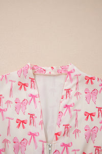 Pink Boho V-Neck Mini Dress