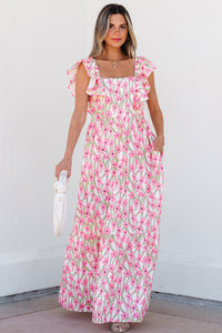 Pink cotton beach maxi dress