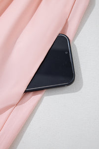 Pink ruffle maxi styling look