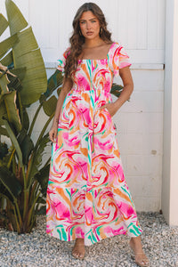 Pink Smocked Maxi Dress