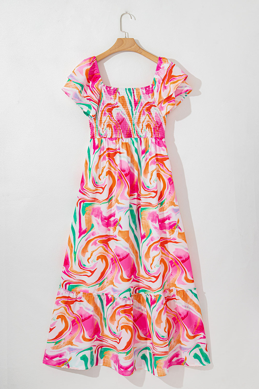 Pink Smocked Summer Beach Dress