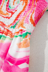 Pink Textured Maxi Dress Fabric
