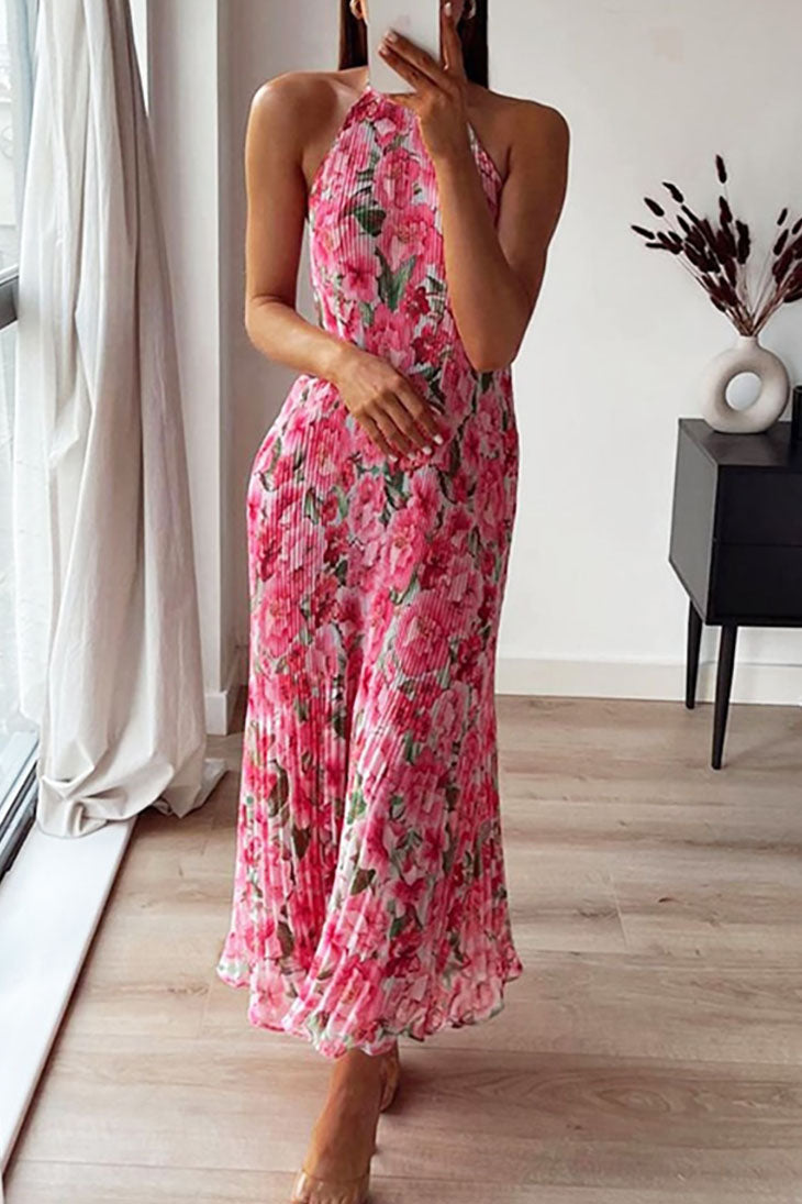pink boho maxi dress