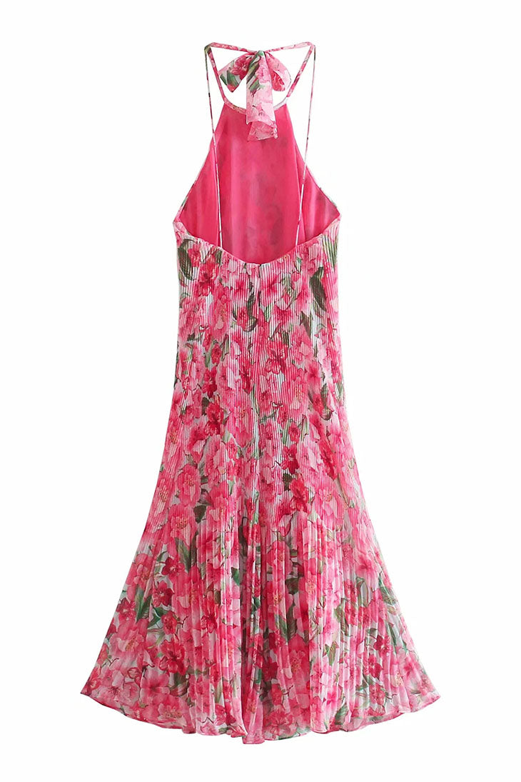 pink boho maxi dress