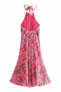 pink boho maxi dress