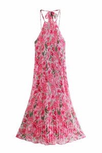 pink boho maxi dress