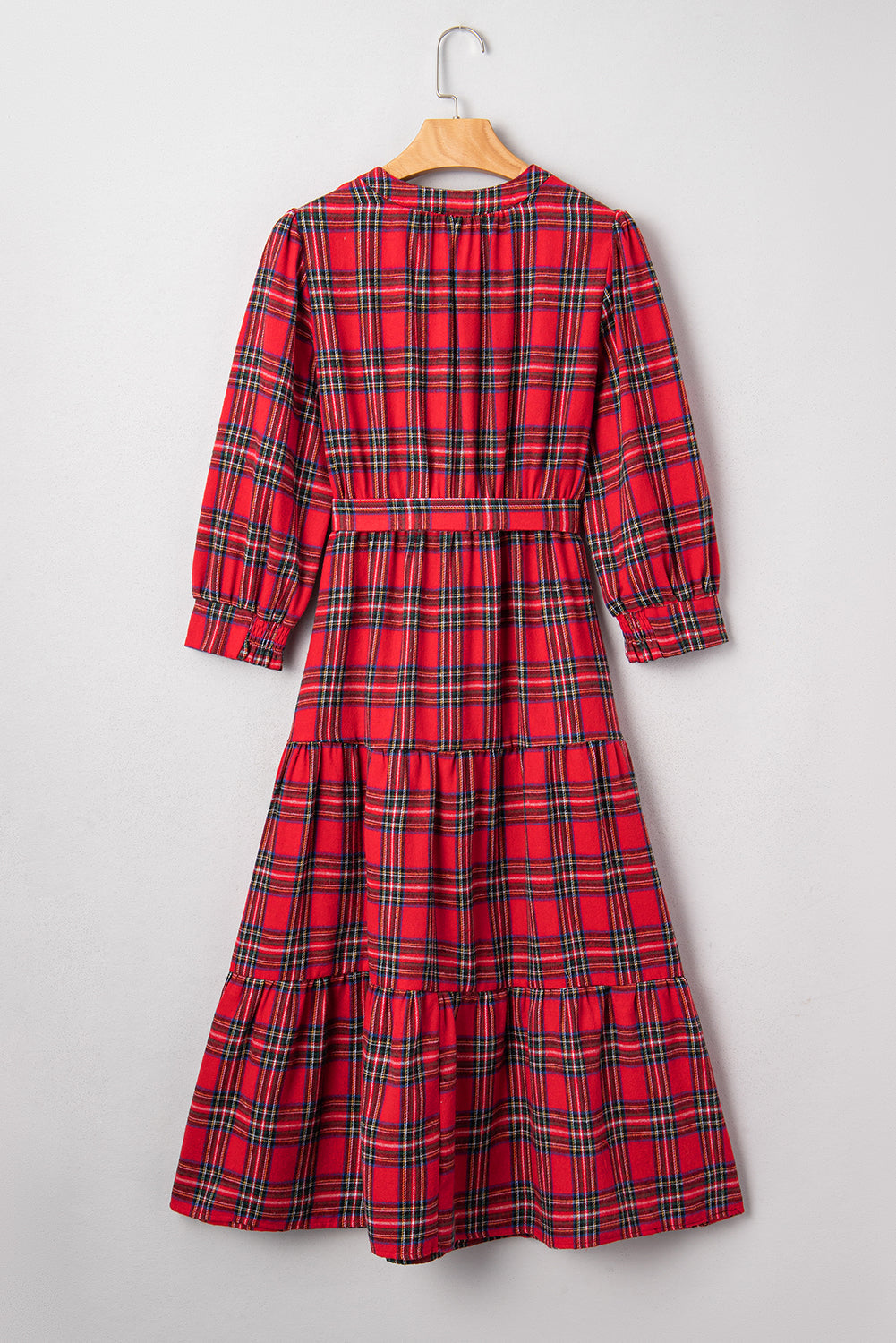 Plaid Maxi Dress Skirt Drape