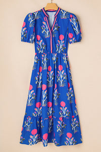 Puff sleeve bohemian summer maxi