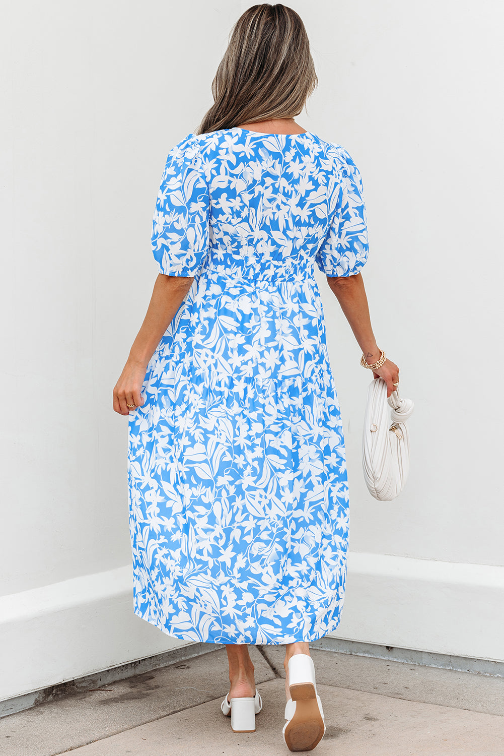 Puff sleeve boho dress detail