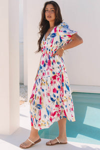 Puff sleeve boho maxi cotton
