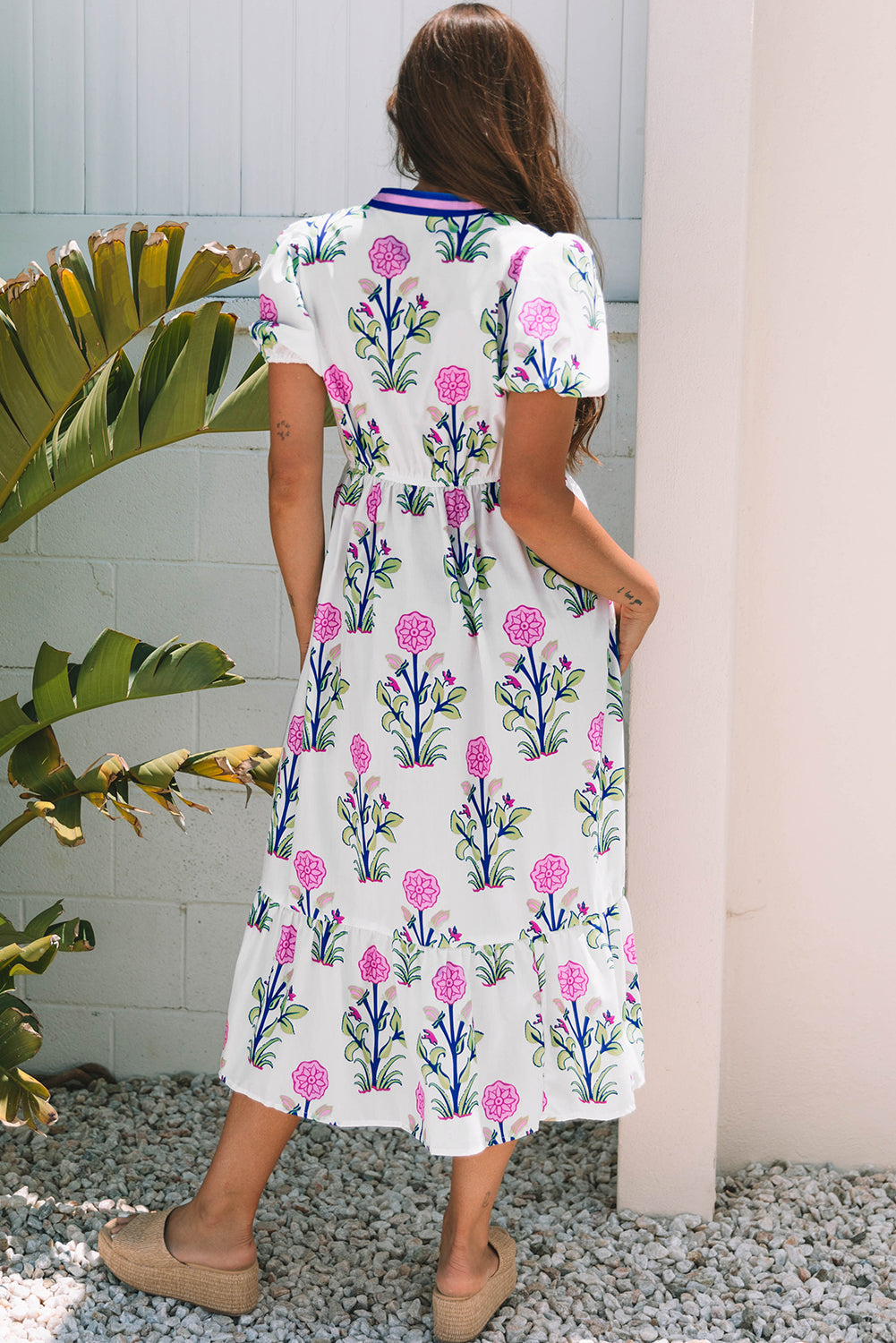 Puff Sleeve Boho Maxi Gown