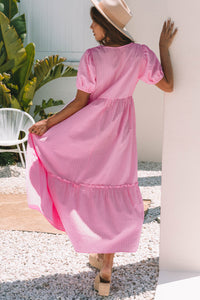 Puff sleeve boho summer dress