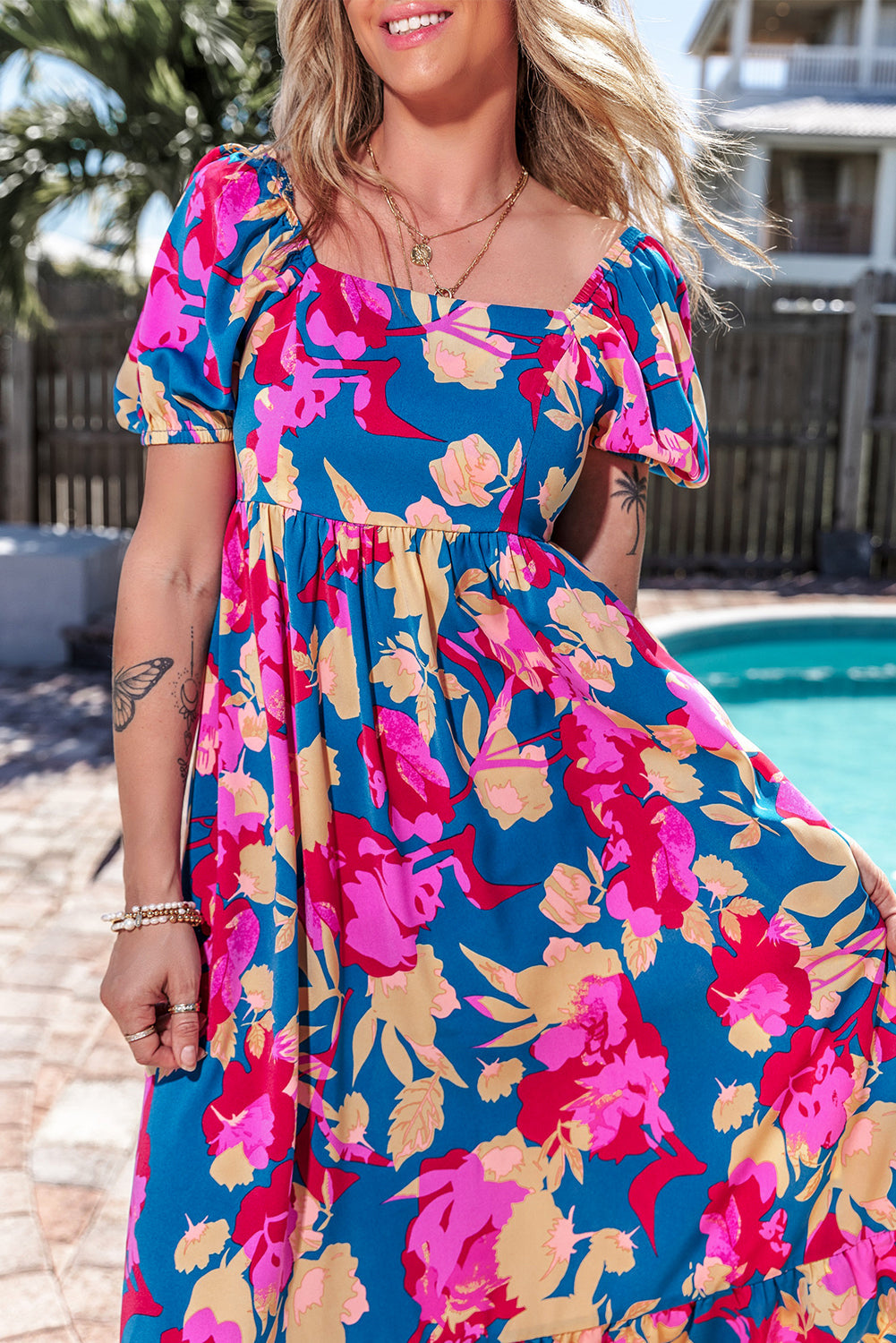 Puff Sleeve Dress Close-Up Detail