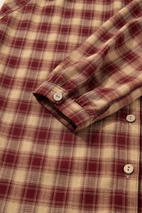 Red Plaid Boho Dress Back
