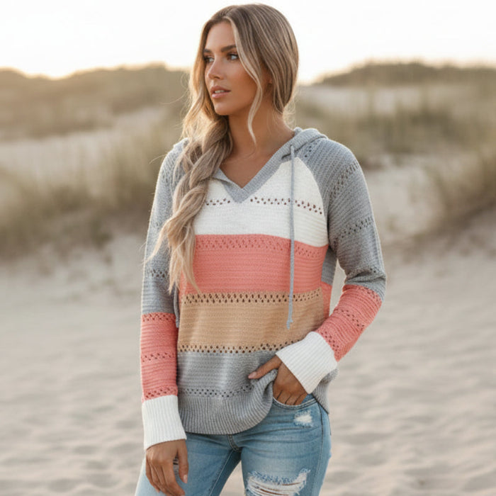 Relaxed fit bohemian knit top