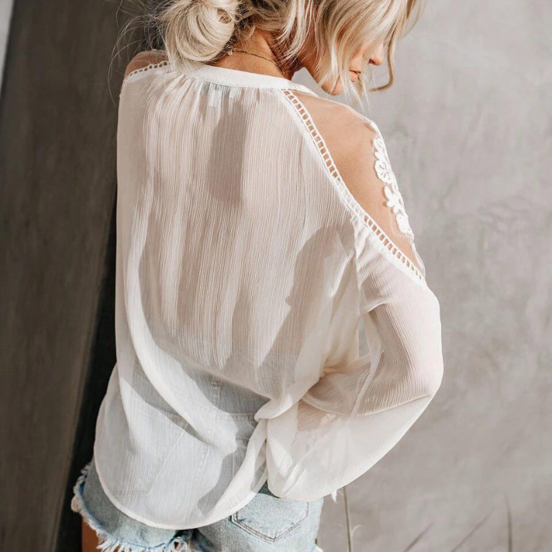 Relaxed fit bohemian peasant shirt