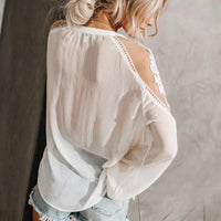 Relaxed fit bohemian peasant shirt