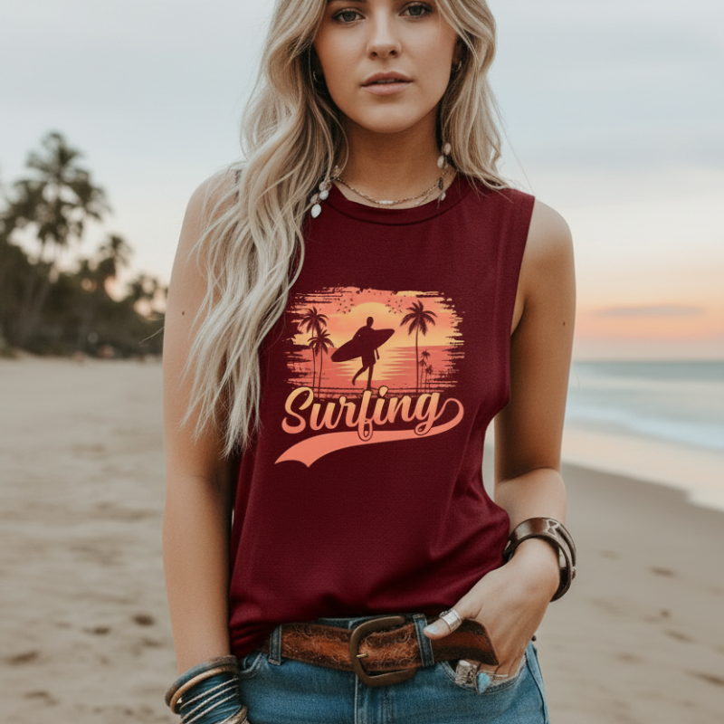 Relaxed fit bohemian tank beige