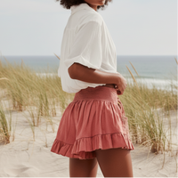 Relaxed fit boho beach shorts