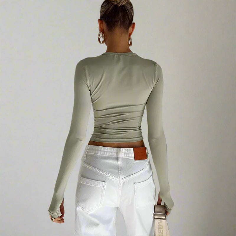 Relaxed fit boho cropped shirt