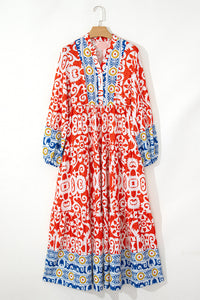 Relaxed fit geometric boho dress