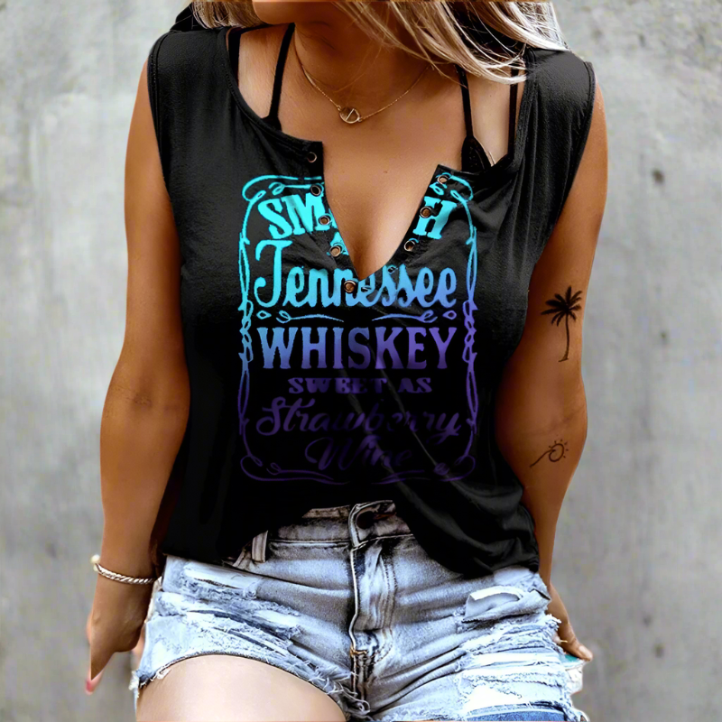Retro floral sleeveless summer top