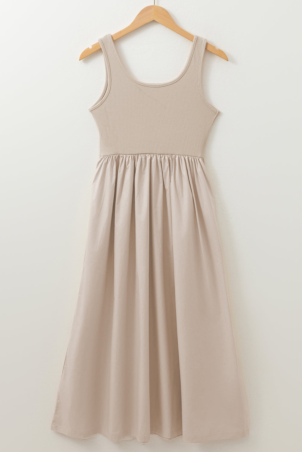Ribbed sleeveless bohemian long dress