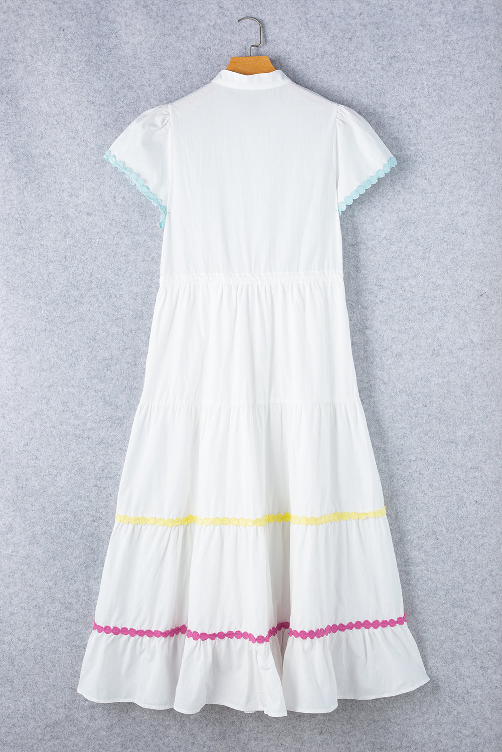 Rickrack maxi dress close-up texture