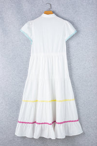 Rickrack maxi dress close-up texture