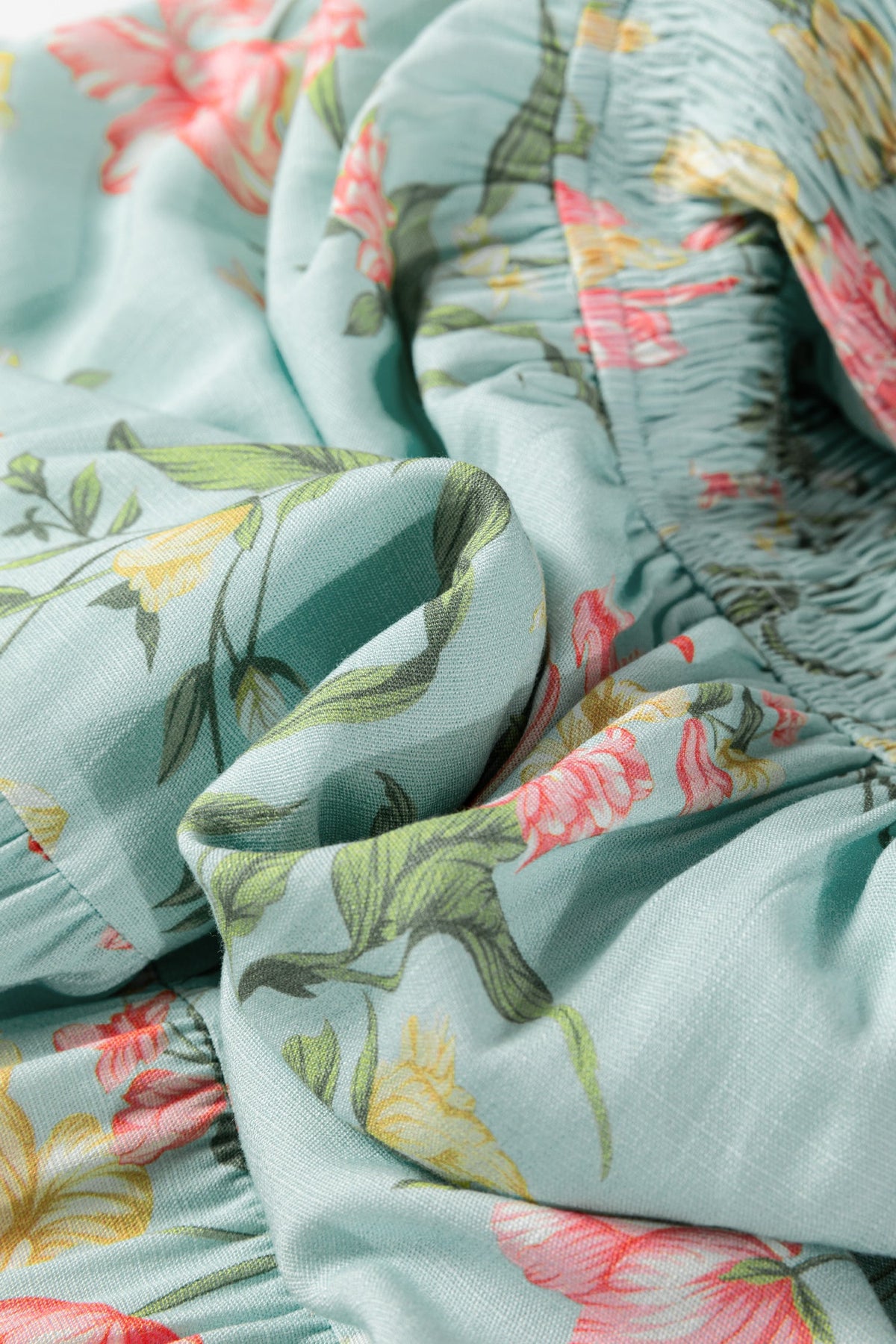 Ruched bodice floral maxi outfit