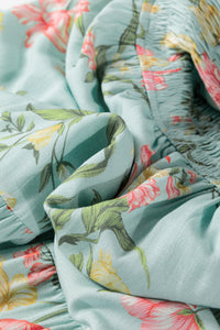 Ruched bodice floral maxi outfit