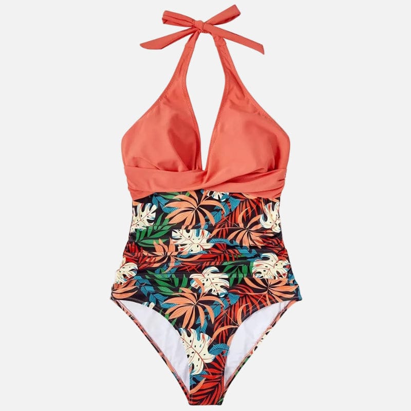 Ruched waist one piece flattering