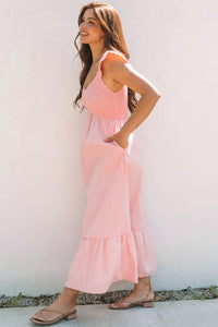 Ruffle detail boho summer dress