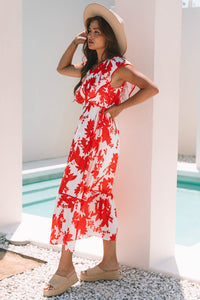 Ruffle sleeve boho summer dress