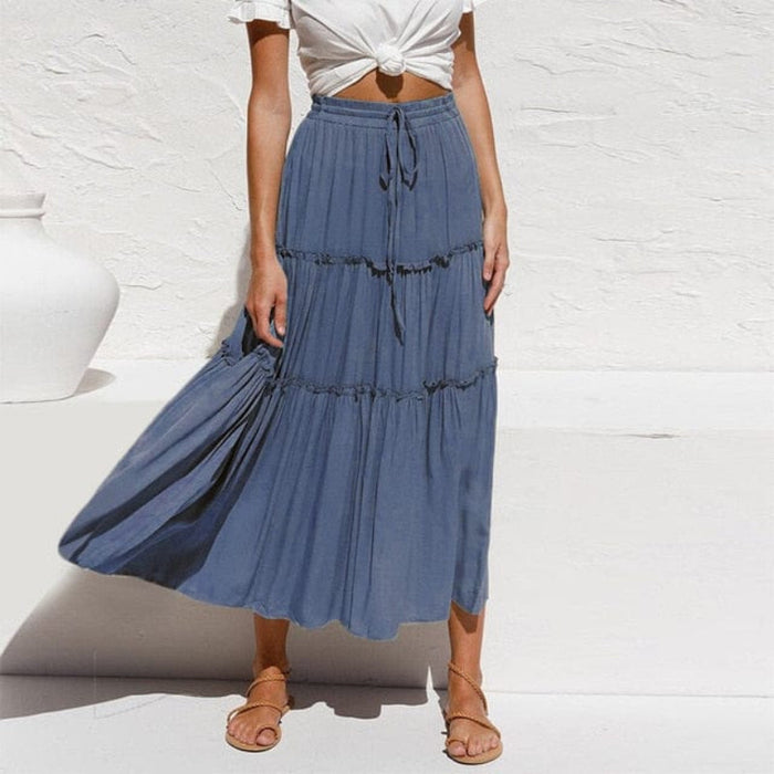 ruffle maxi skirt