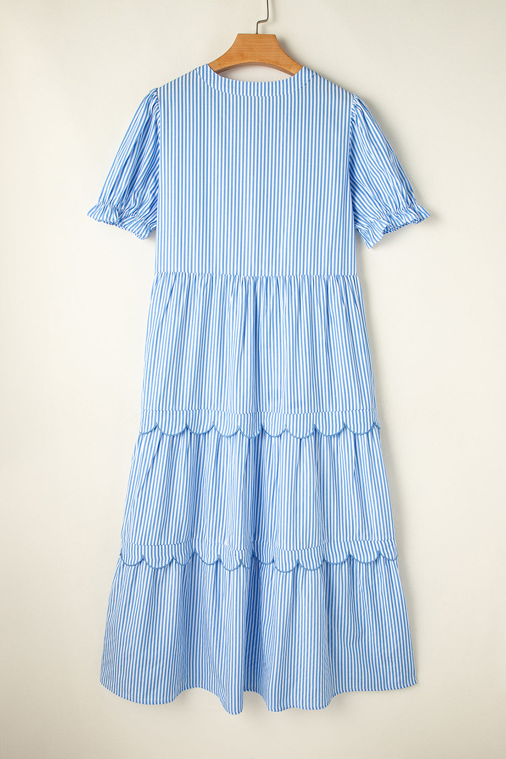 Scallop pattern bohemian floor-length dress